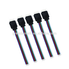 Alta calidad RGB 10mm 4PIN sin soldador Cable PCB placa LED Flexible tira 4 pin conector hembra para 5050 RGB luz de tira